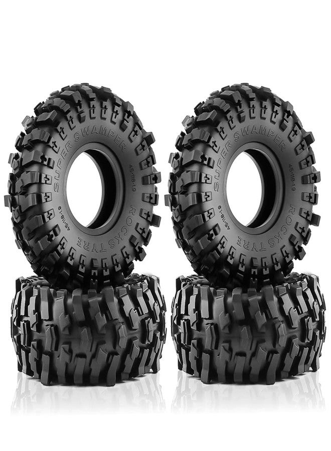 Chanmoo 1.9 Crawler Tires 1/10 RC Soft Rubber Mud Tyres 118mm With Foam Insert For RC Crawler Car Traxxas TRX4 Axial SCX10 SCX10 II RC4WD D90 D110 TF2 Tamiya CC01 Gen8 1.9 Beadlock Wheel Rims 4PCS - Image 1